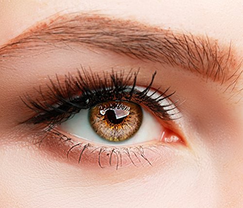 ELFENWALD farbige Kontaktlinsen, 3-Monatslinsen, besonders natürlicher Look, maximaler Tragekomfort, SUPREME Serie, ohne Stärke, 1 Paar weiche Farblinsen ohne Zusatzbehälter (Haselnuss)