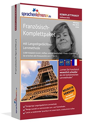 Französisch-Komplettpaket: Lernstufen A1 bis C2. Fließend Französisch lernen mit der Langzeitgedächtnis-Lernmethode. Sprachkurs-Software auf DVD für Windows/Linux/Mac OS X