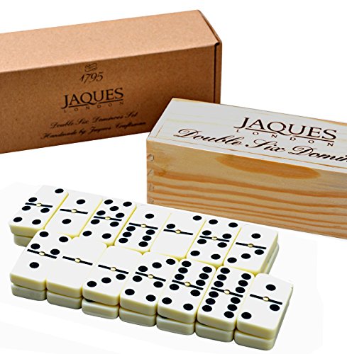 Dominoes - Club Double Six Domino in einer Holzschiebedeckelbox - Jaques of London