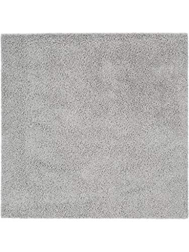 Benuta Hochflorteppich Swirls Shaggy Langflor Grau 160x160 cm Kunstfaser schadstofffrei