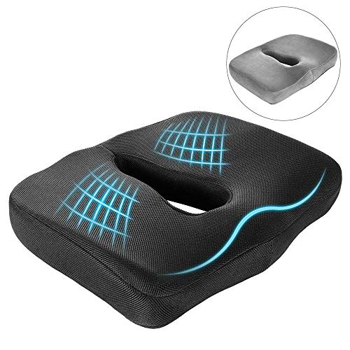 Newdora Sitzkissen Bürokissen mit Memory Foam-Material zur Linderung von Rückenschmerzen & zur Verbesserung der Körperhaltung für Reisen, Zuhause, Auto, Büro(Abdeckung * 2 inklusive)