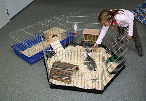 6 eckiges Freigehege mit Nylonboden für Nager (Kaninchen / Meerschweinchen) für Indoor und Outdoor