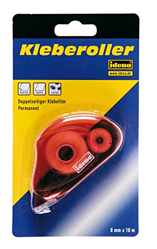 Idena 326147 - Kleberoller, 10 m x 8 mm, doppelseitiger Klebefilm