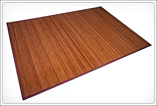 Spetebo Bambus Teppich 230 x 160 cm - 17mm Bambusbreite - Wohnzimmerteppich Badezimmerteppich