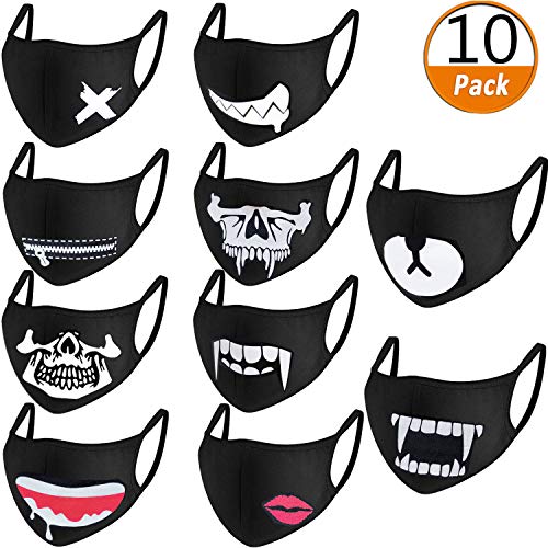 ZoWe 10 Stück Baumwolle Masken, Unisex Wiederverwendbar Mundschutz, Anti-Beschlag Maske, Kälteschutz Gesichtsmaske,