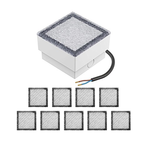 parlat LED Einbaustein Bodeneinbauleuchte CUS, 10x10cm, 230V, warm-weiß, 10 Stk.