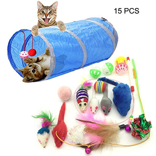 PietyPet Katzenspielzeug, Katze Toys Variety Pack, Spielzeug für Katzen Kitty 15 Stück