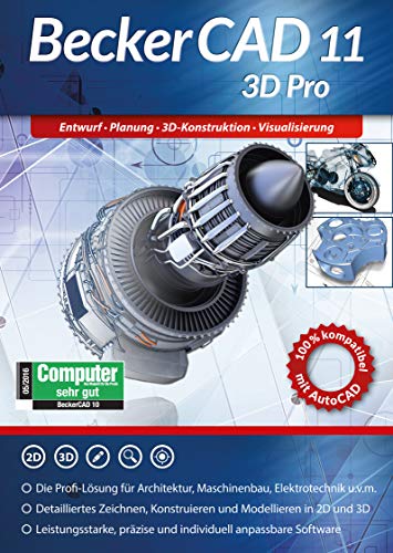 BeckerCAD 11 3D PRO für Windows 10 8 7 | Cad-Software für Architektur, Maschinenbau, Modellbau und Elektrotechnik | 3D Zeichenprogramm kompatibel mit Autocad