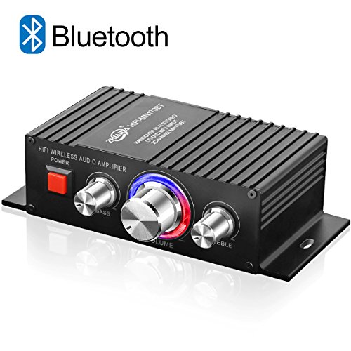 Mini HiFi Verstärker Bluetooth 12V TTMOW 2 x 30W Stereo Audio Amplifier Bass Kanal Audio Endstufe Kleiner Verstaerker für Home und Auto KFZ (DC 12V / 3A-10A Universaladapter, Nicht Enthalten)