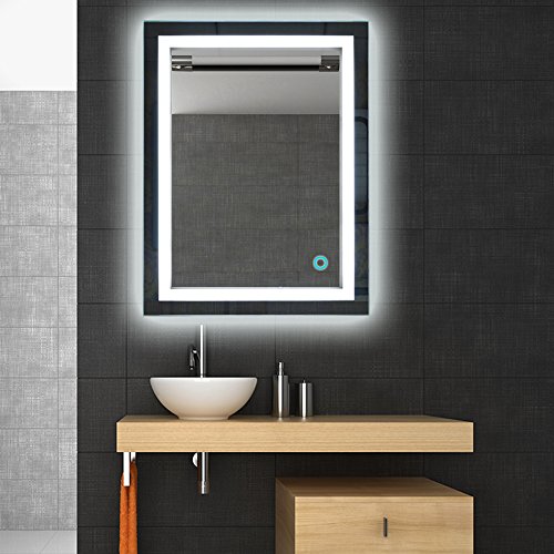 Badspiegel LED Beleuchtung Wandspiegel Badezimmerspiegel mit Touchschalter ( 50 x 70 cm, kaltweißen)