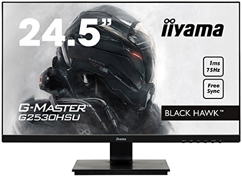 iiyama G-MASTER Black Hawk G2530HSU-B1 62,23 cm (24,5 Zoll) Gaming Monitor (VGA, HDMI, DisplayPort, USB 2.0,  1ms Reaktionszeit, FreeSync) schwarz
