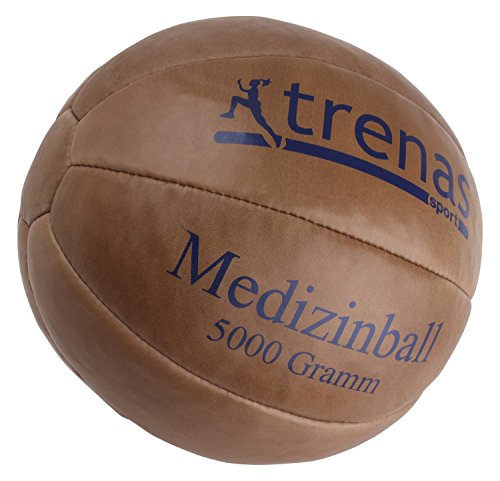 Original TRENAS Medizinball aus Leder - 5 KG