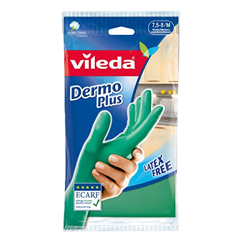 Vileda Sanft & Schonend Gummihandschuhe - Idealer Schutz für empfindliche Hände und Latexallergiker - Größe L (Groß) - 1 Paar
