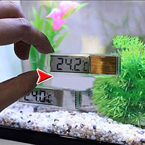 Comtervi Aquarium Thermometer, Aquarium 3D Digital Elektronisches Thermometer Aquarium LED Extern Angebrachte Kristall Sensor Energiesparende Wasser Temperatur Meter