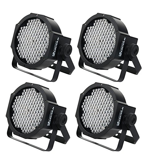 4x Showlite FLP-144 Flatline Panel LED Scheinwerfer (PAR Strahler, Discolicht, Bühnenbeleuchtung, Lampe, 144 LED/RBG mixing, Anschlüsse: DMX In/Out, 6 DMX Modi)