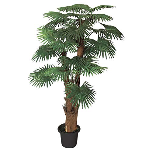 Decovego Palme Palmenbaum Fächerpalme Kunstpflanze Kunstbaum Künstliche Pflanze 180cm