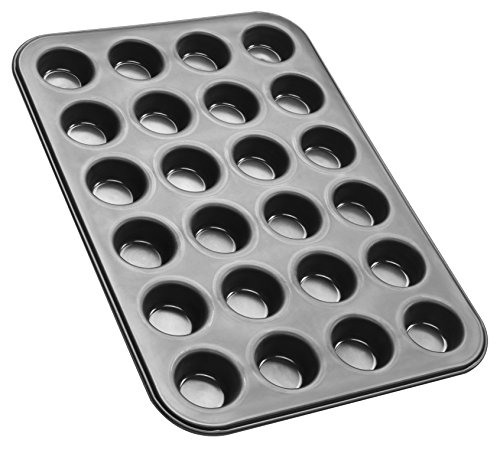 Zenker Mini-Muffinform 24er Backblech (Ø 4,5 cm), für saftige mini Muffins & Cupcakes, Muffinblech, flach & antihaft-beschichtet, Maße: 38,5 x 26,5 x 2 cm