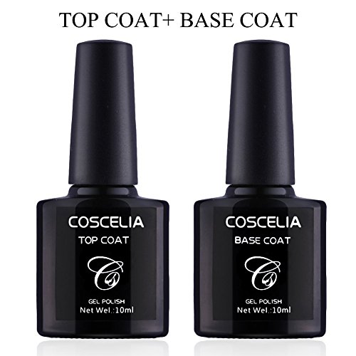 Coscelia Top Coat Base Coat Set Nagel Kunst Primer Überlack+ Unterlack(Ohne schwitzschicht trocknet)