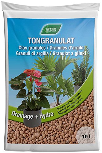 Westland Ton-Granulat für alle Topfpflanzen, Grün- und Blühpflanzen, Ton-Farbe, 10 Liter