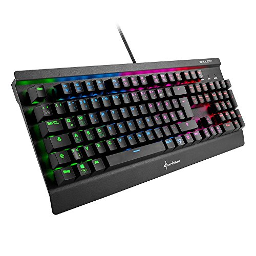 Sharkoon Skiller Mech SGK3 Mechanische Gaming Tastatur (mit RGB-Beleuchtung, blaue Schalter, N-Key-Rollover, 1000 Hz Polling Rate) schwarz