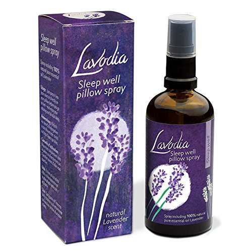 LAVODIA Lavendel Kissenspray für Kopfkissen zum Einschlafen mit echtem naturreinem Lavendelöl für eine gute Nacht (50ml Lavendelspray)