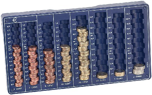 PEARL Zählbrett: Euro-Münzbrett für alle Euro- und Cent-Münzen (Münzzählbrett)