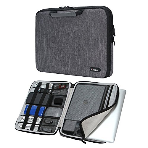 iCozzier 13-13,3 Zoll Notebook Hülle Sleeve Tasche mit Griffen/ Zubehörtasche für 13 Zoll Laptop / Ultrabook / Notebook / Netbook / MacBook - Grau