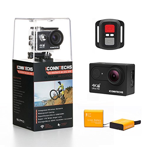 ICONNTECHS IT Action Kamera 4K Wasserdichte Sport Action-Cam für Tauchen Wifi 170 Grad Weitwinkel 60 fps 12 MP HD Helmkameras Unterwasser Camcorder mit Fernbedienung