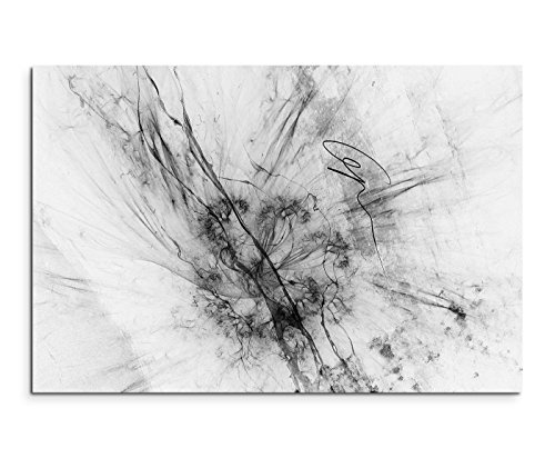Sinus Art Abstrakt 1169-120x80cm SCHWARZ-WEISS Bilder - Wandbild Kunstdruck in XXL Format - Fertig Aufgespannt – TOP - Leinwand - Wand Bild - Kunst Bild - Wandbild abstrakt XXL