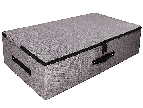 Dreiseitiger Reißverschluss-Abdeckungs-Korb, zusammenklappbarer Unterbett-Aufbewahrungsbehälter für Decken, Deckbetten, Deckbetten usw. Dunkelgrau
