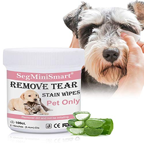 SEGMINISMART Augen-Reinigungspads für Hunde und Katzen 100 Stück, Milde Augen-Reinigung ohne zu Reizen, Entfernt sanft Tränenstein und Speichel-Reste