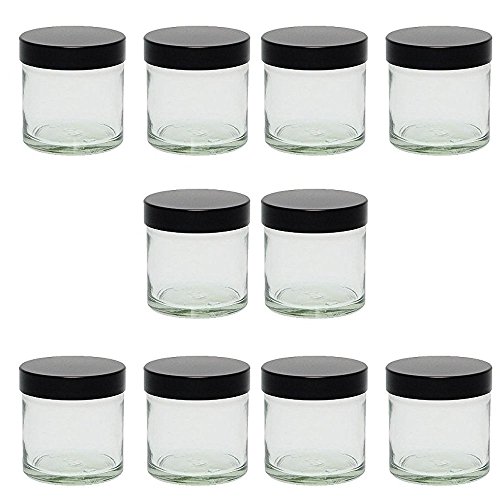 Viva Haushaltswaren - 10 x Glastiegel 60 ml, kleine Glasdosen mit Deckel als Cremetiegel, Schraubdeckelglas, Gewürzglas, Kosmetikdose etc. verwendbar (inkl. Beschriftungsetiketten)