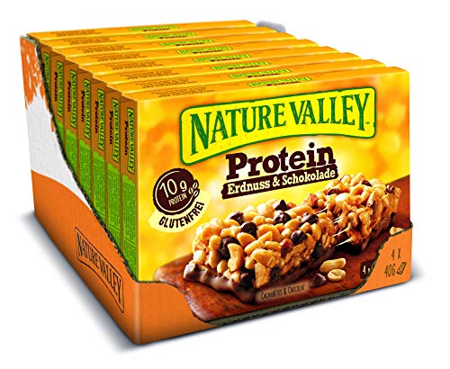 Nature Valley Protein Erdnuss & Schokolade, 8er Pack (8 x 160 g Multipack mit je 4 Proteinriegeln)