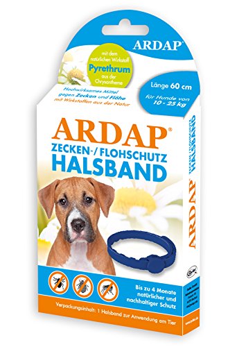 ARDAP Zecken- und Flohschutzhalsband für mittlere Hunde bis 25 kg