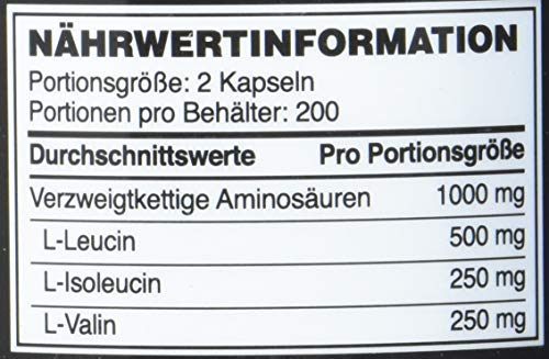 Optimum Nutrition BCAA 1000 mg, 400 Kapseln