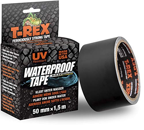 T-Rex 827-00 Waterproof Tape - Wasserdichtes, wetterfestes Reparaturband zum Befestigen und Abdichten - 50mm x 1,5m
