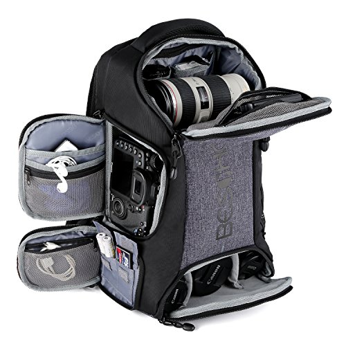 Beschoi Kamerarucksack wasserdicht Fotorucksack mit Laptopfach für DSLR Kamera und Zubehör