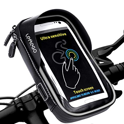 Wasserdicht Fahrrad Handyhalterung Handyhalter Lenkertasche Rahmentasche Halterung Outdoor Fahrradhalterung Motorrad Bike Lenker Tasche 360°Drehbarem Für 6 Zoll Handys GPS Navi Andere Geräte