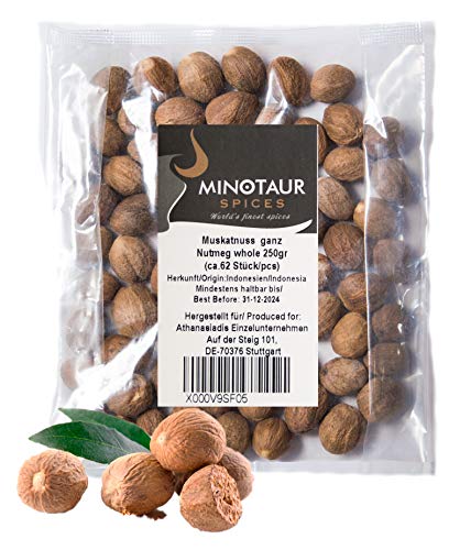 Minotaur Spices | Muskatnuss ganz | 2 X 250g (0,5 Kg) | ca. 124 Stück