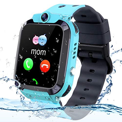 Smartwatch Kinder Wasserdicht Telefon Uhr, Vannico Kids Smartwatch für Jungen Mädchen Kinder Smartwatch mit SIM SOS Anruf (Blau)