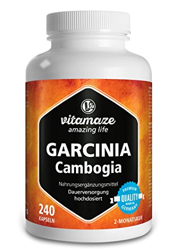Garcinia Cambogia hochdosiert 2.538 mg + Cholin als Appetitzügler und Fatburner Kapseln, 240 Kapseln, Qualitätsprodukt-Made-in-Germany, jetzt zum Aktionspreis und 30 Tage Rücknahme-Garantie! 1er Pack (1 x 211,2 g)