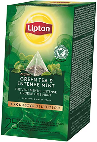 Lipton Grüner Tee & Intensive Minze Pyramidbeutel, 1er Pack (1 x 50g)