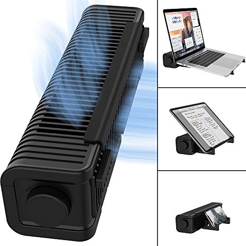 TATE GUARD Multifunktionaler Lüfter+Ständer,Verstellbarer 3-Gang-USB-Cross-Flow-Laptop-Kühler, Kühlpad/Ständerhalter für Laptop-Tablet-Handy,vertikaler+horizontaler persönlicher Lüfter für Menschen