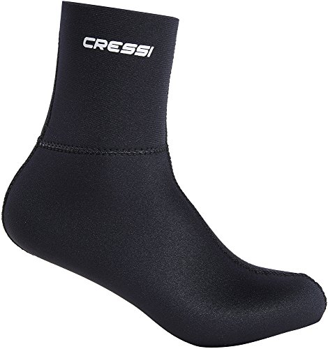 Cressi Black Neoprene Socks Resilient 5mm Ultra Stretch Neoprensocken, Schwarz, S (38/39)