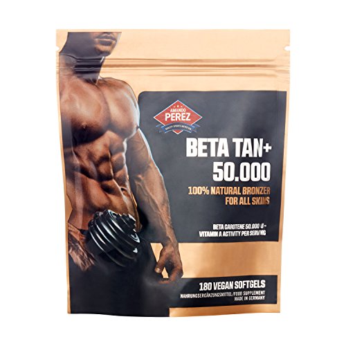 BETA TAN+ / 50.000 IE Beta Carotin pro Dosis - 180 vegane Softgels - 100% natural bronzer for all skins