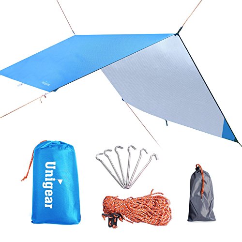 Unigear Hängematte Regenschutz Zeltplanen Tent Tarp, tragbare leichte wasserdichte Camping Shelter Sonnenschutz für Camping Outdoor Travel