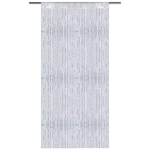 Arsvita Fadenvorhang Metallik-Optik mit Stangendurchzug, Türvorhang 140x250cm (Weiß)