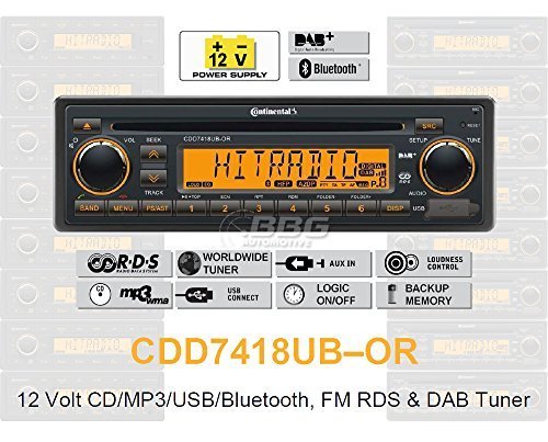 Continental CDD7418UB-OR - CD/MP3-Autoradio mit Bluetooth / DAB / USB / AUX-IN