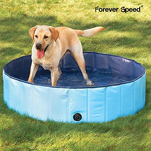 Forever Speed Hundepool Doggy Pool Hunde Pool Planschbecken Swimmingpool Badewanne Pool Φ 160 x 30 cm Blau Umweltfreundliche PVC