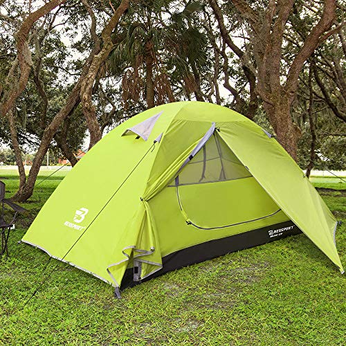Bessport Zelt 2 Personen Ultraleichte Camping Zelt Wasserdicht 3-4 Saison Kuppelzelt Sofortiges Aufstellen für Trekking, Outdoor, Festival, mit kleinem Packmaß (Limeade)